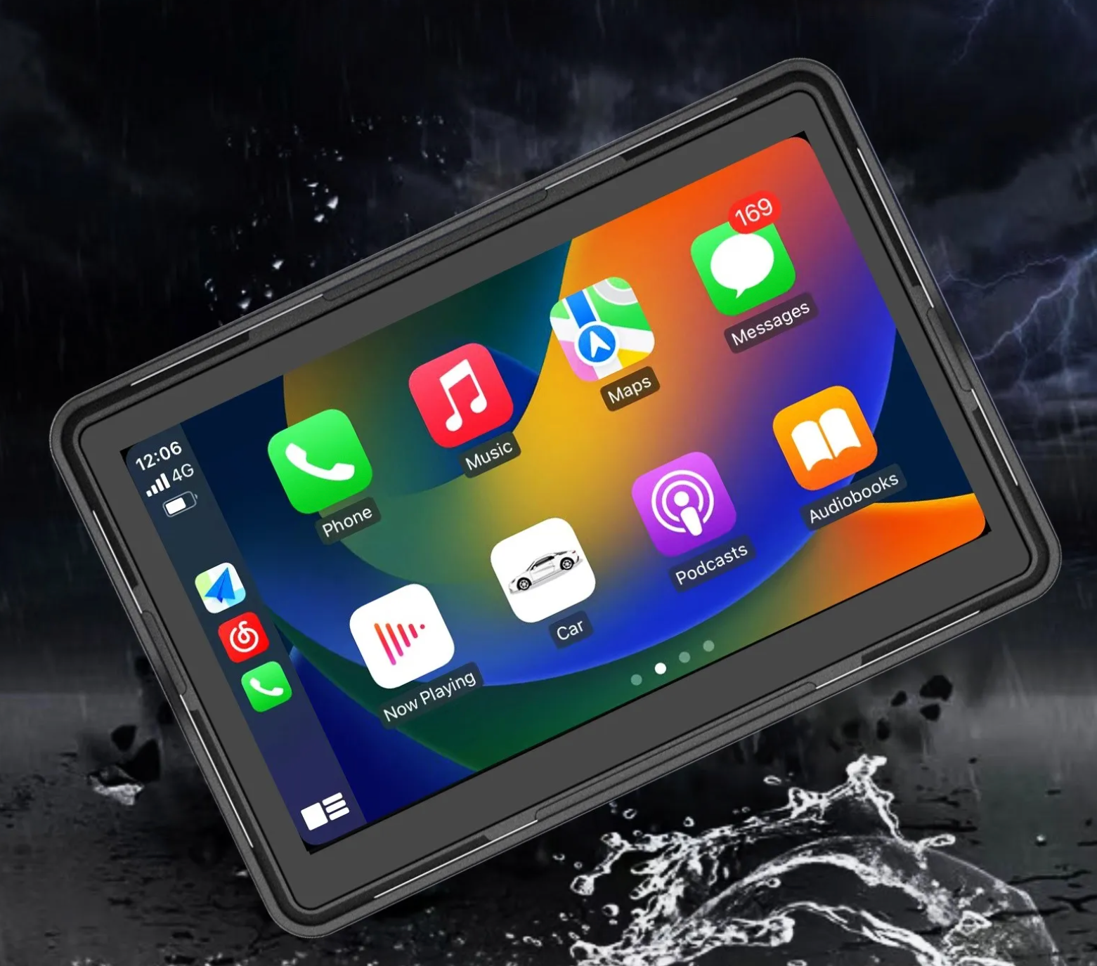 Wireless CarPlay Android Car Display, Dashcam Motorcycle with 1080P Camera Front and Rear, Navigation Devices, Tyre Pressure Monitoring System, GPS Logger, Touchscreen